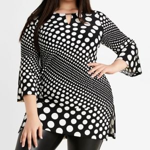 Ashley Stuart Dot Bar Keyhole Tunic